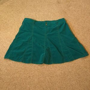 Sahalie Corduroy A Line Skirt Womens 20W Green Pockets Casual Utility